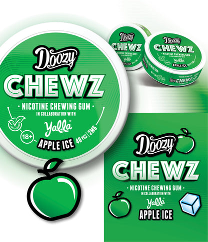 Doozy Chewz Apple Ice Flavour Nicotine Gum Card - My Nic Pouch