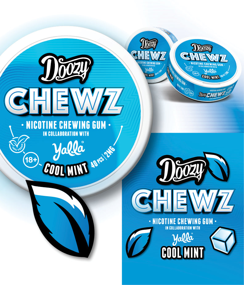 Doozy Chewz Cool Mint Flavour Nicotine Gum Card - My Nic Pouch