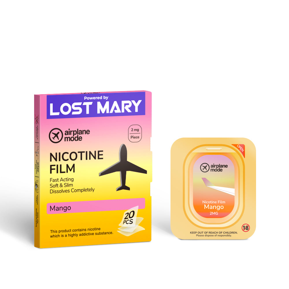 Airplane Mode Mango Flavour Nicotine Strips 2MG - My Nic Pouch