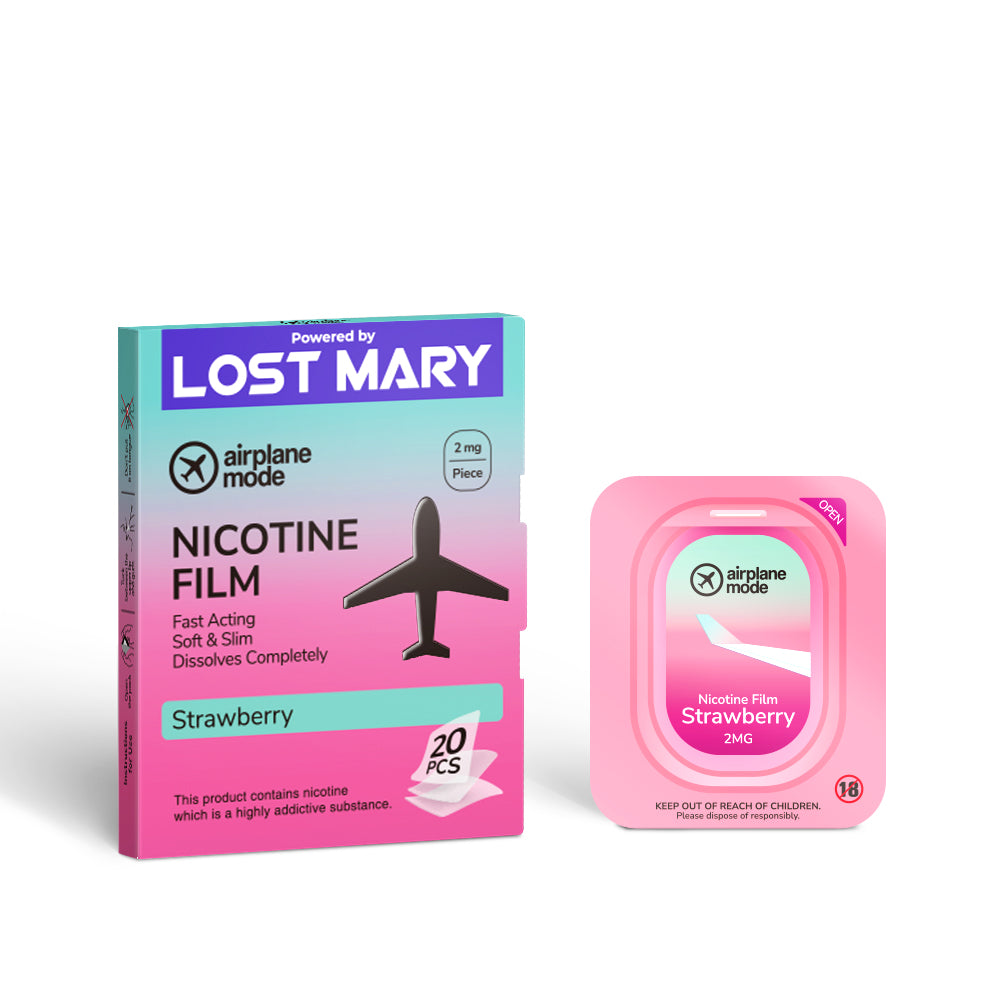 Airplane Mode Strawberry Flavour Nicotine Strips 2MG - My Nic Pouch